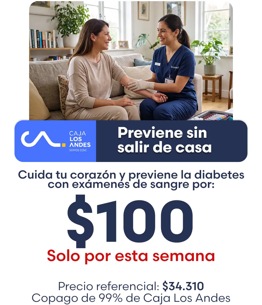 Exámenes de sangre a domicilio con Caja Los Andes